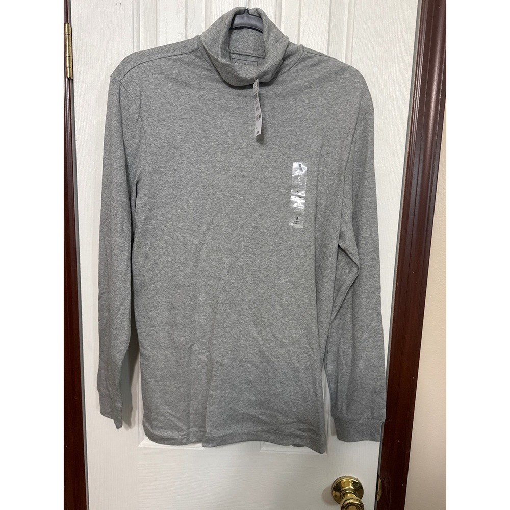 Club Room Soft Grey‎ Heather Turtleneck Long Sleeve Shirt Small